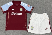 2526 Aston Villa Home kids Soccer Jersey